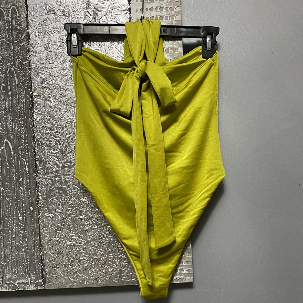Olive Knot Halterneck Swimsuit